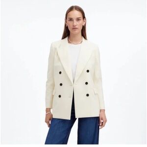 New with tag  MADEWELL Size 6 Tuxedo Blazer in Winter White $238
